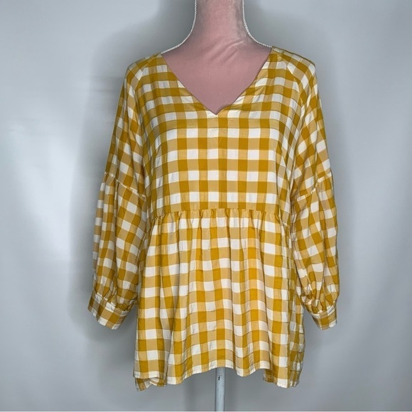 Anthropologie Maeve gorgeous oversized check top. - Picture 2 of 12